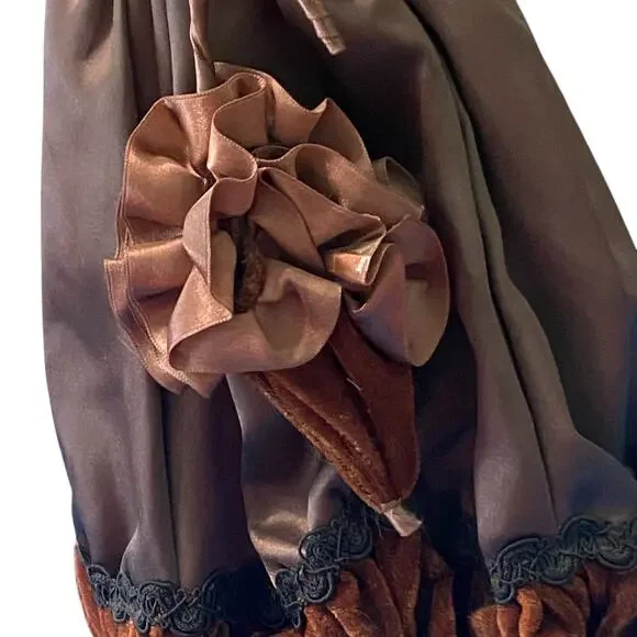 Vtg Porcelain Doll Brown Eyes Lashes Brunette Wavy Hair Shoes Umbrella Stand - Picture 10 of 13